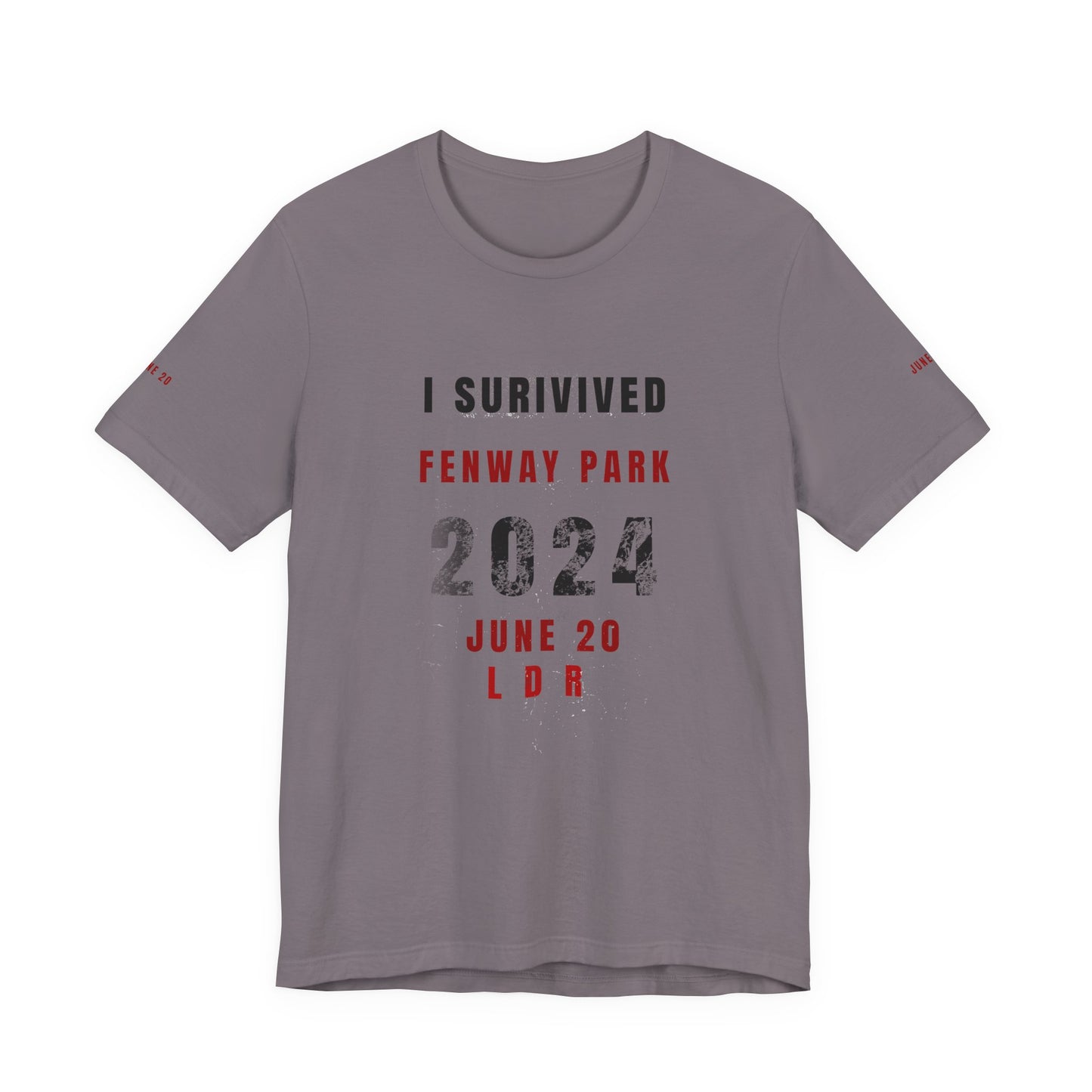 Unisex Jersey Short Sleeve Tee, I Survived Fenway Park 2024, Concert Shirt, Sports Event Tee, Casual Wear, Gift for Fans