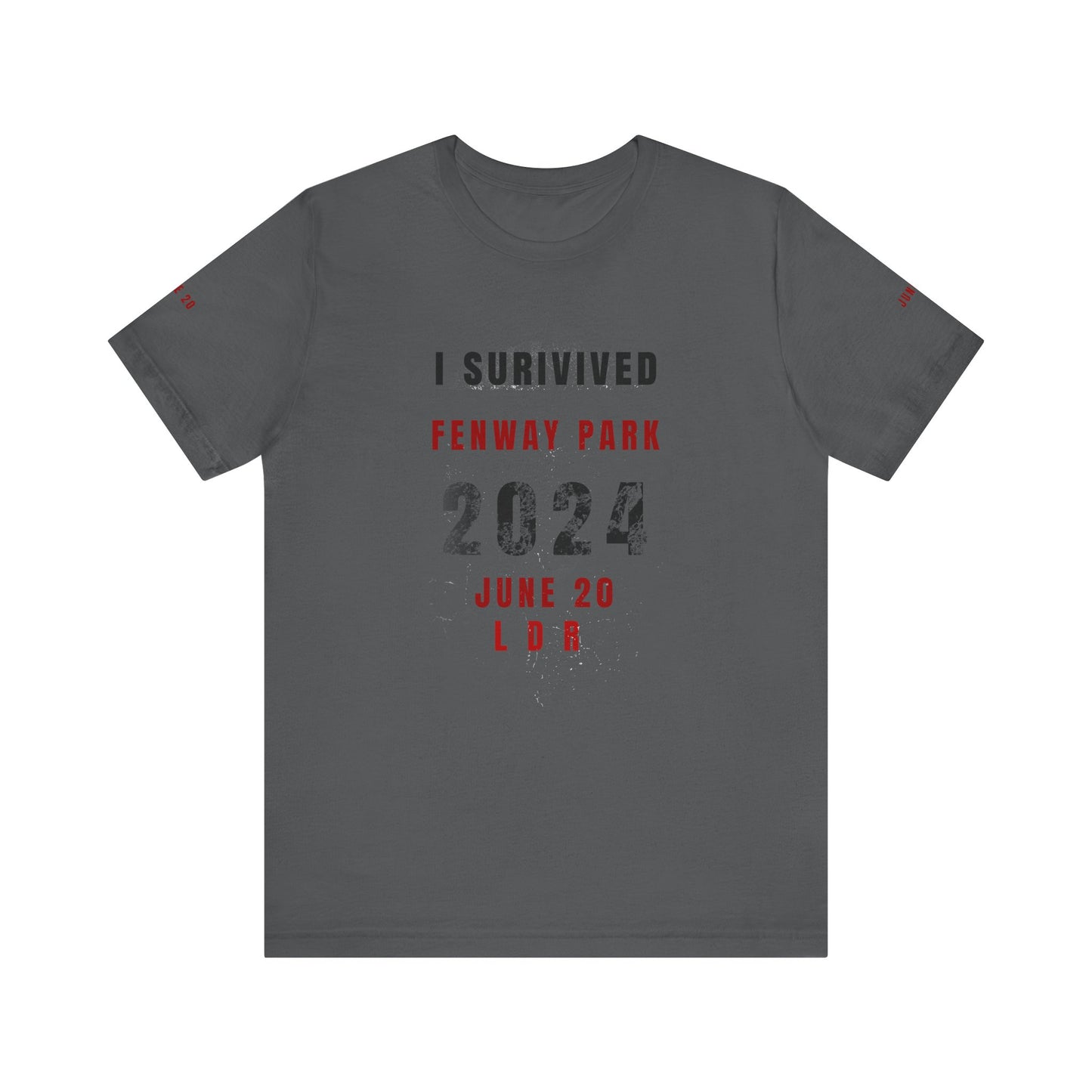 Unisex Jersey Short Sleeve Tee, I Survived Fenway Park 2024, Concert Shirt, Sports Event Tee, Casual Wear, Gift for Fans