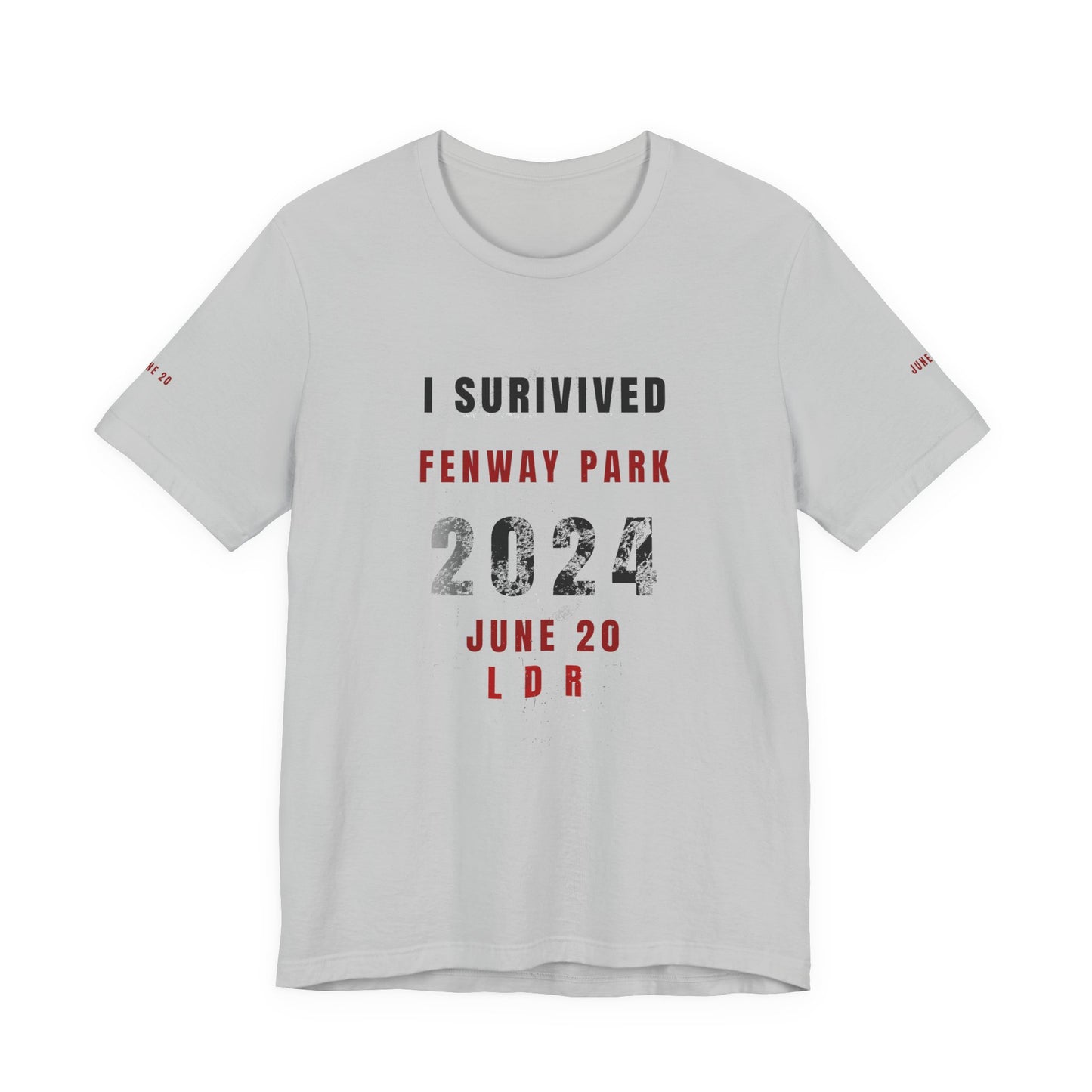 Unisex Jersey Short Sleeve Tee, I Survived Fenway Park 2024, Concert Shirt, Sports Event Tee, Casual Wear, Gift for Fans