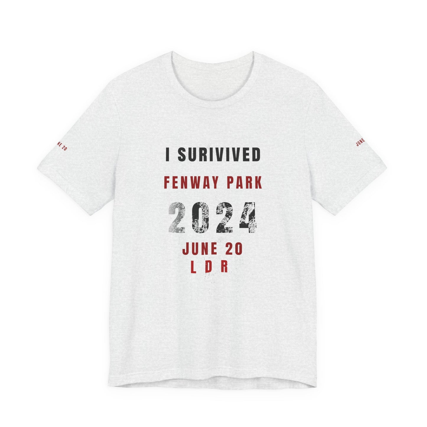 Unisex Jersey Short Sleeve Tee, I Survived Fenway Park 2024, Concert Shirt, Sports Event Tee, Casual Wear, Gift for Fans