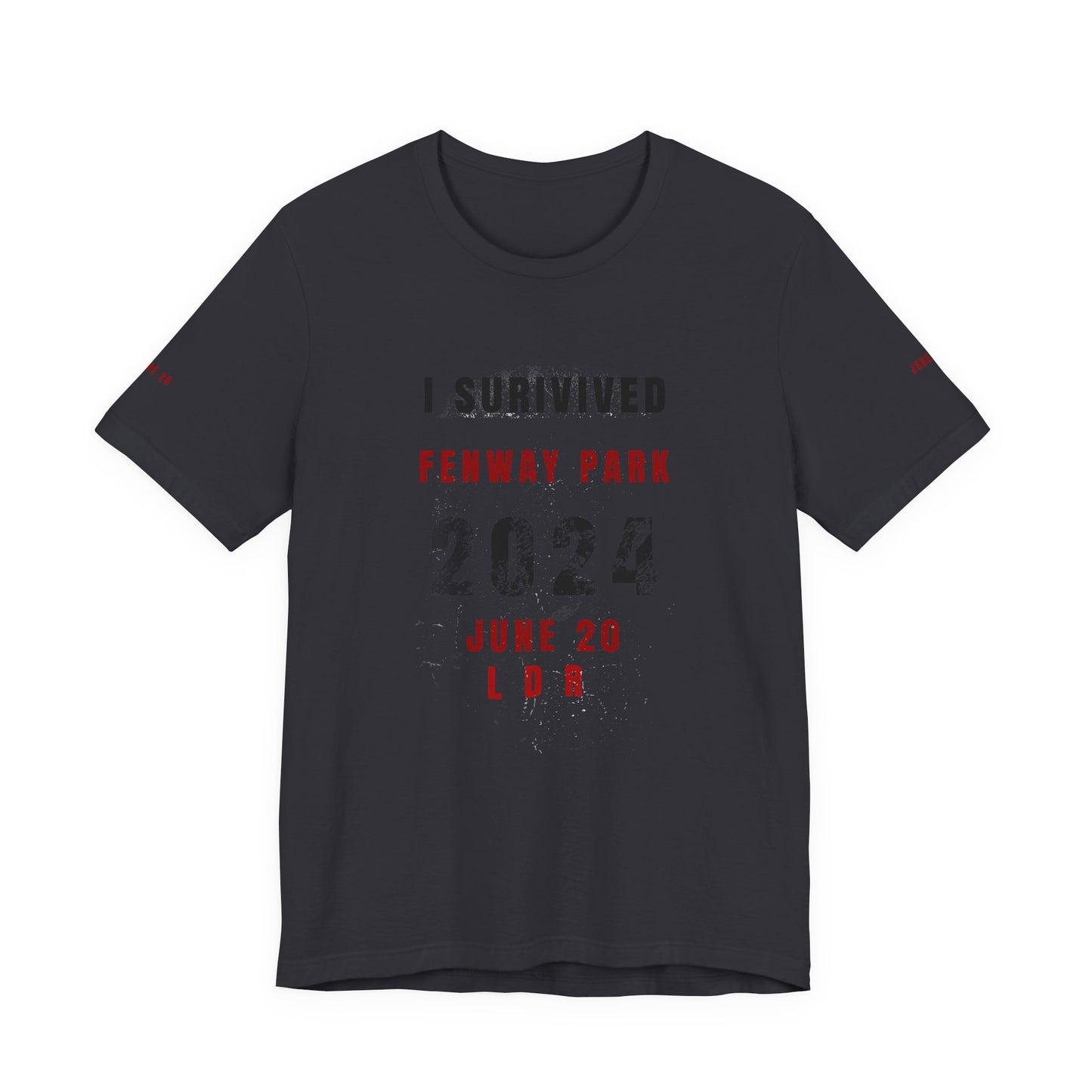 Unisex Jersey Short Sleeve Tee, I Survived Fenway Park 2024, Concert Shirt, Sports Event Tee, Casual Wear, Gift for Fans