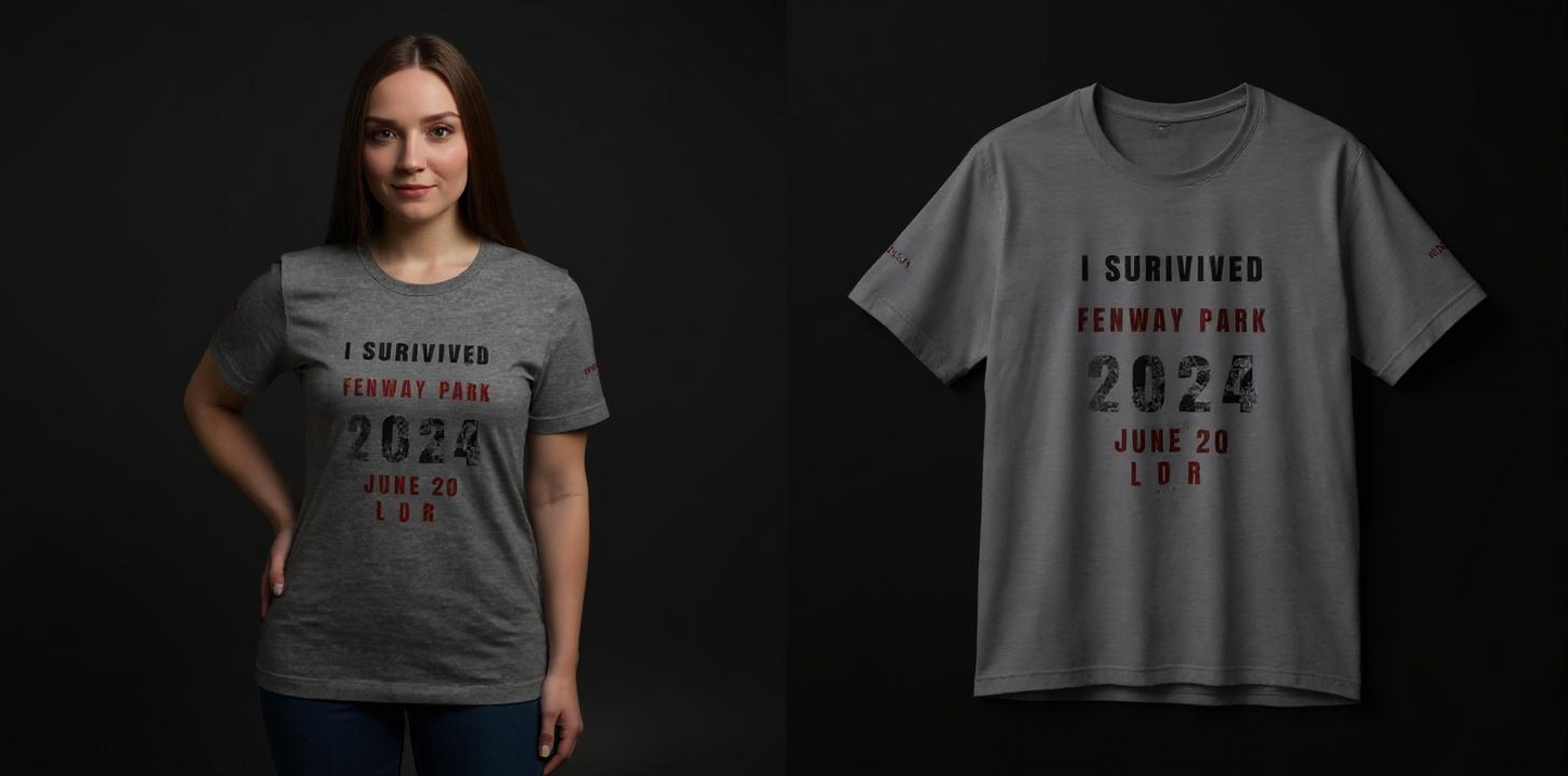Unisex Jersey Short Sleeve Tee, I Survived Fenway Park 2024, Concert Shirt, Sports Event Tee, Casual Wear, Gift for Fans