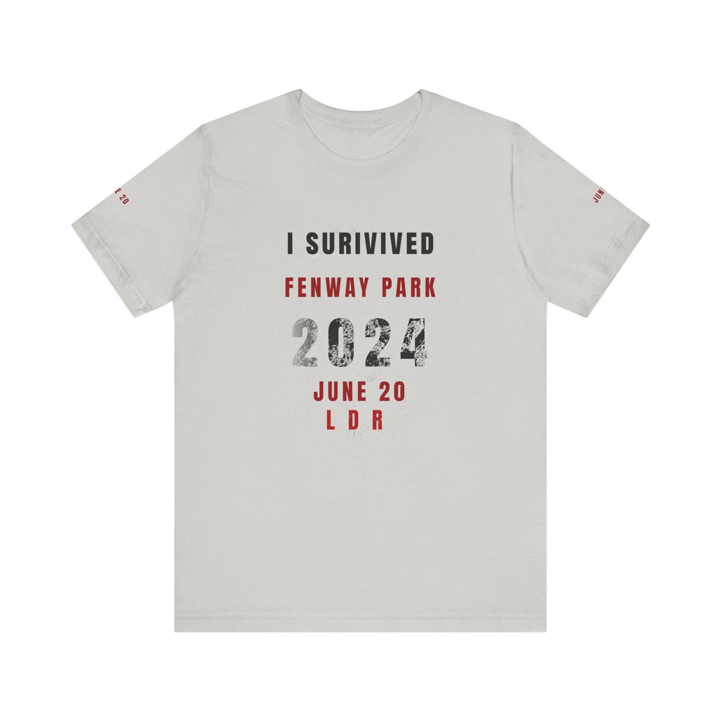 Unisex Jersey Short Sleeve Tee, I Survived Fenway Park 2024, Concert Shirt, Sports Event Tee, Casual Wear, Gift for Fans