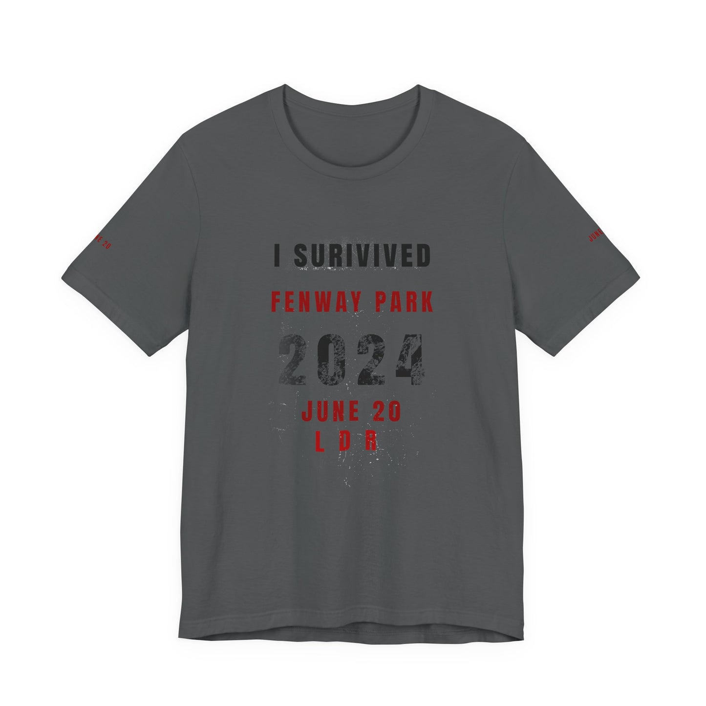Unisex Jersey Short Sleeve Tee, I Survived Fenway Park 2024, Concert Shirt, Sports Event Tee, Casual Wear, Gift for Fans