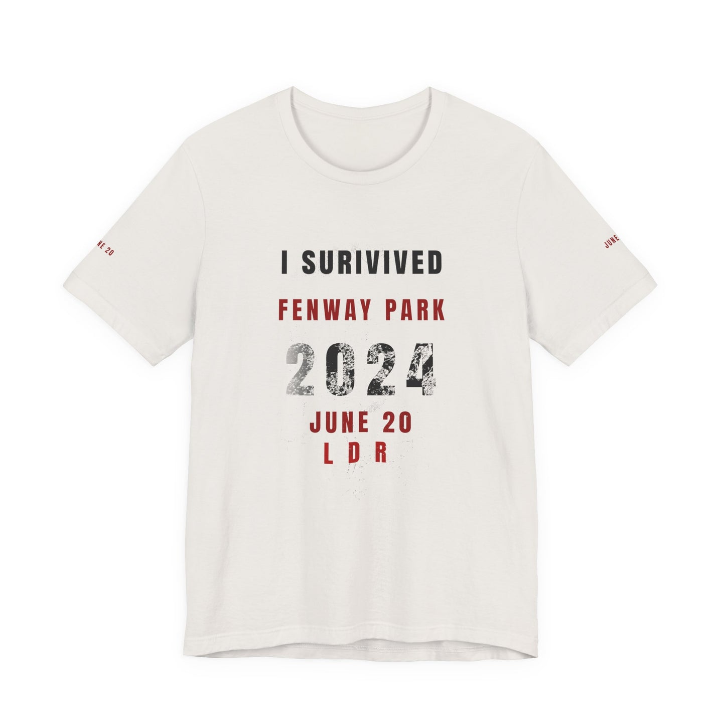 Unisex Jersey Short Sleeve Tee, I Survived Fenway Park 2024, Concert Shirt, Sports Event Tee, Casual Wear, Gift for Fans